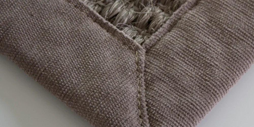 sisal bandafwerking chenille en leerlook